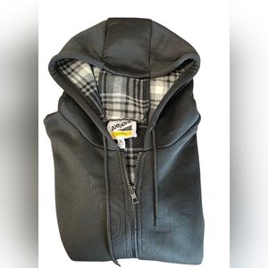 Axcent Black Hooded Jacket with Plaid Lining